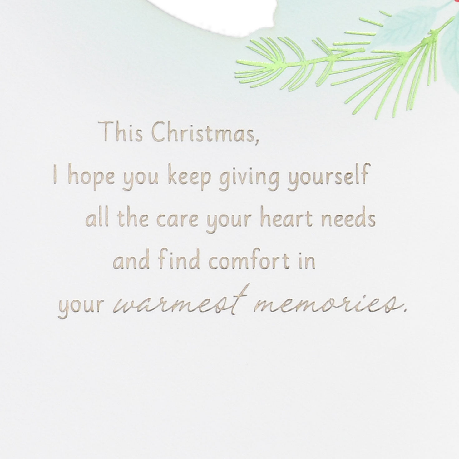 Comfort in Your Warmest Memories Christmas Sympathy Card, , large image number 4