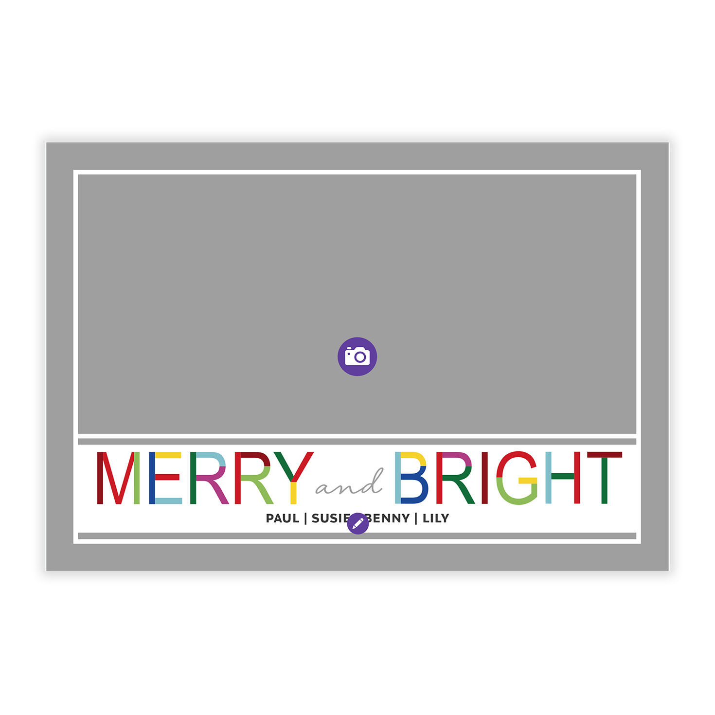 Merry and Bright Flat Christmas Photo Card, , large image number 5