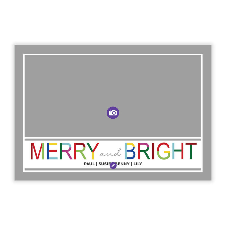 Merry and Bright Flat Christmas Photo Card, , large image number 5