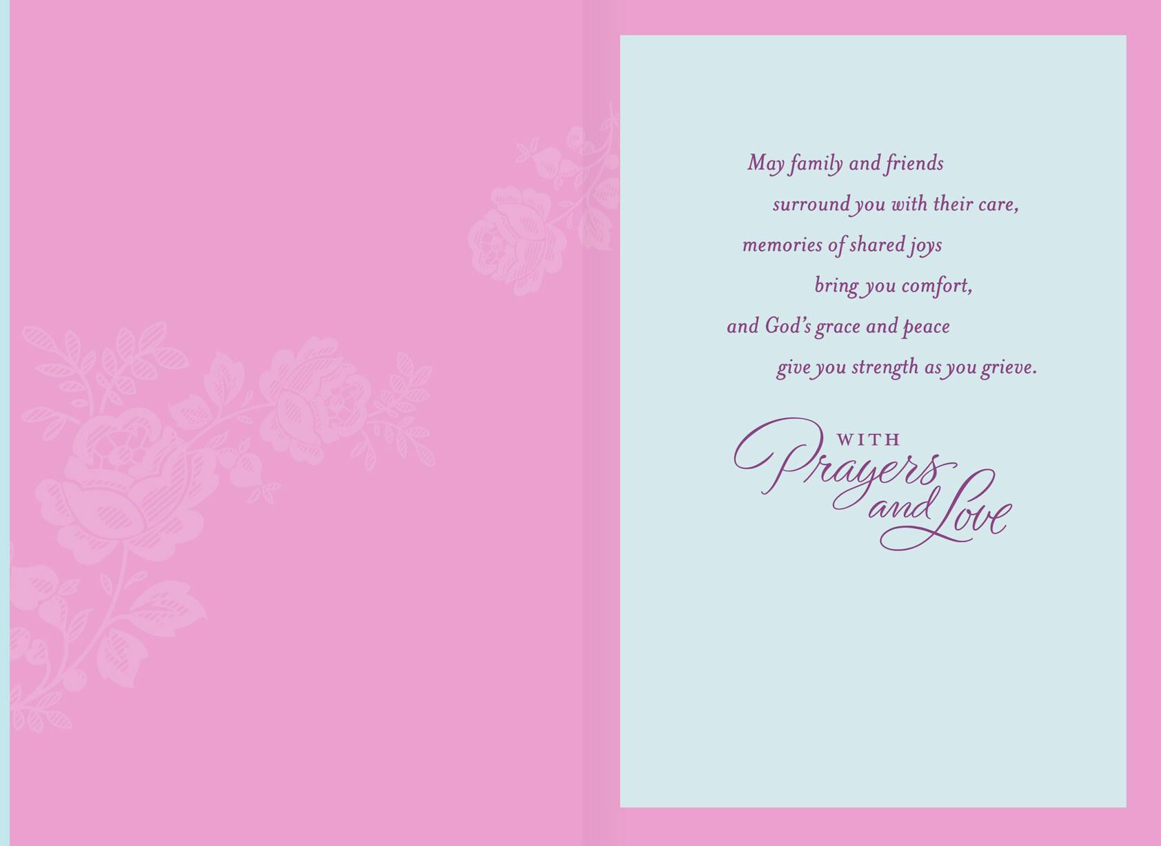 God's Grace for You Religious Sympathy Card for Loss of Wife