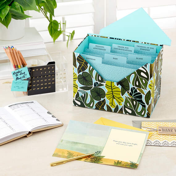 Premium Assorted Handmade All-Occasion Cards in Leaf Print Organizer, Box of 24, , large image number 10