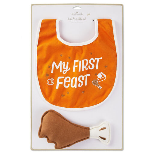 Baby's First Thanksgiving Bib and Rattle, Set of 2, 