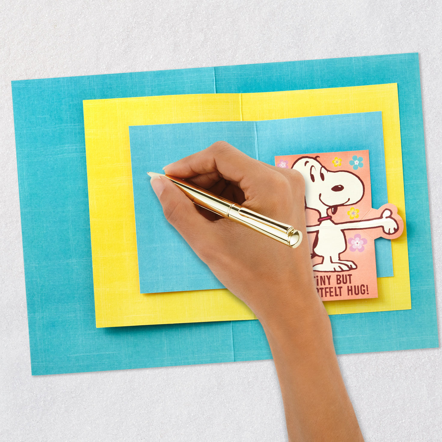 Snoopy and Woodstock Pink Mother's Day Card with Mini Cards Signing card image number 9