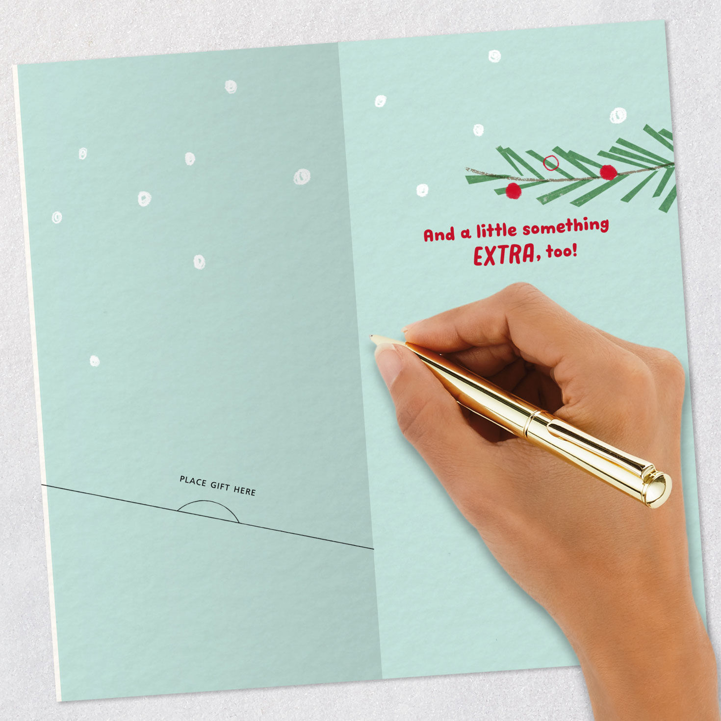 Pink Stocking Christmas Money Card for Granddaughter Signing card image number 7