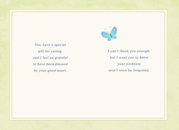 Butterfly And Flowers Kindness Won T Be Forgotten Thank You Card