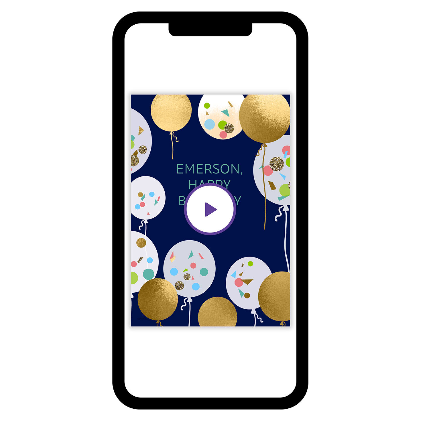 Confetti Balloons Blank Birthday eCard