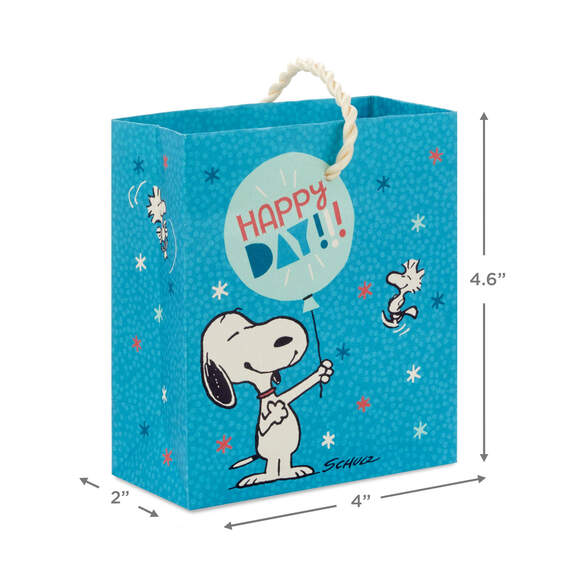 4.6" Peanuts® Snoopy With Balloon Gift Card Holder Mini Bag, , large image number 3
