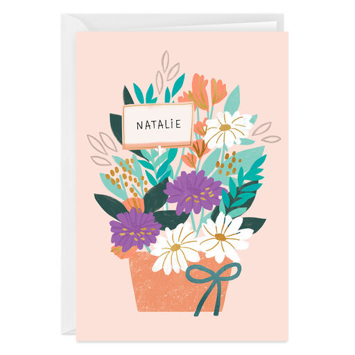 Personalized Flower Bouquet Card, 