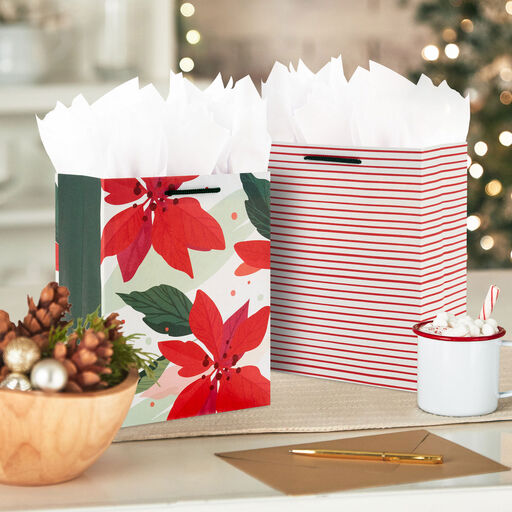 8.8" Fa-La-La Festive 3-Pack Assortment Medium Christmas Gift Bags, 