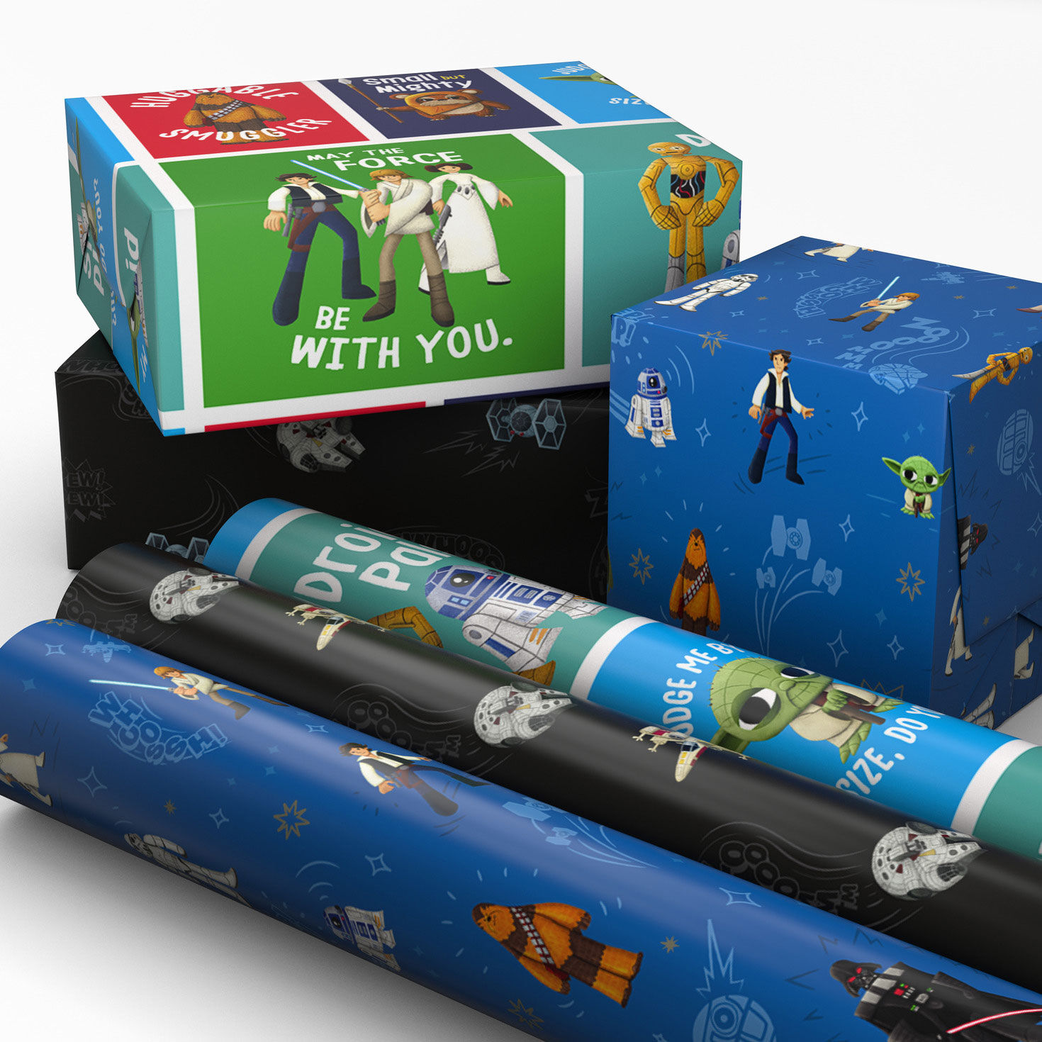 Star Wars Favorites Mini Gift Wrap Roll Trio in use image number 2
