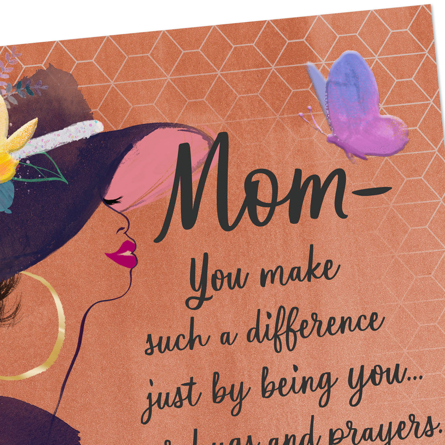 Woman in Floral Hat Birthday Card for Mom Card Front Detail image number 5