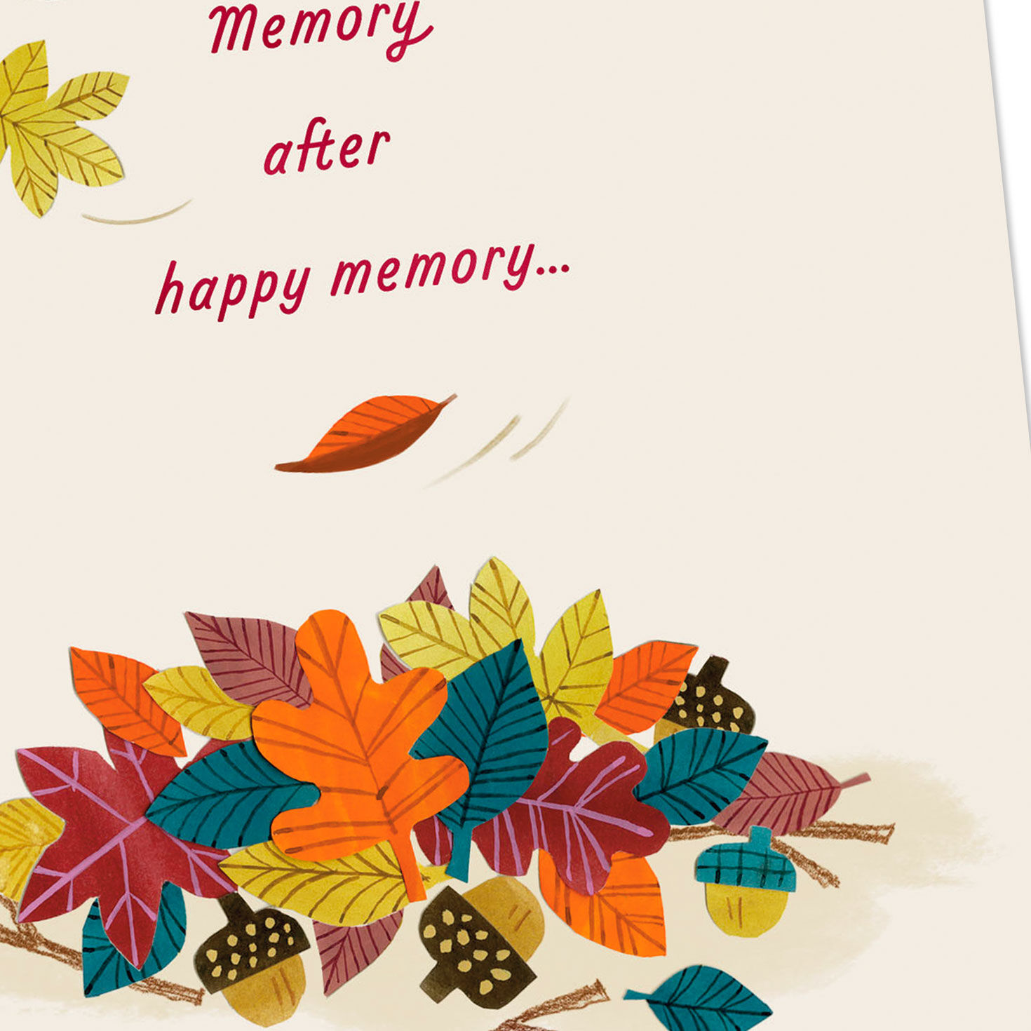 Multicolor Leaves Thanksgiving Card for Nephew Card Front Detail image number 4