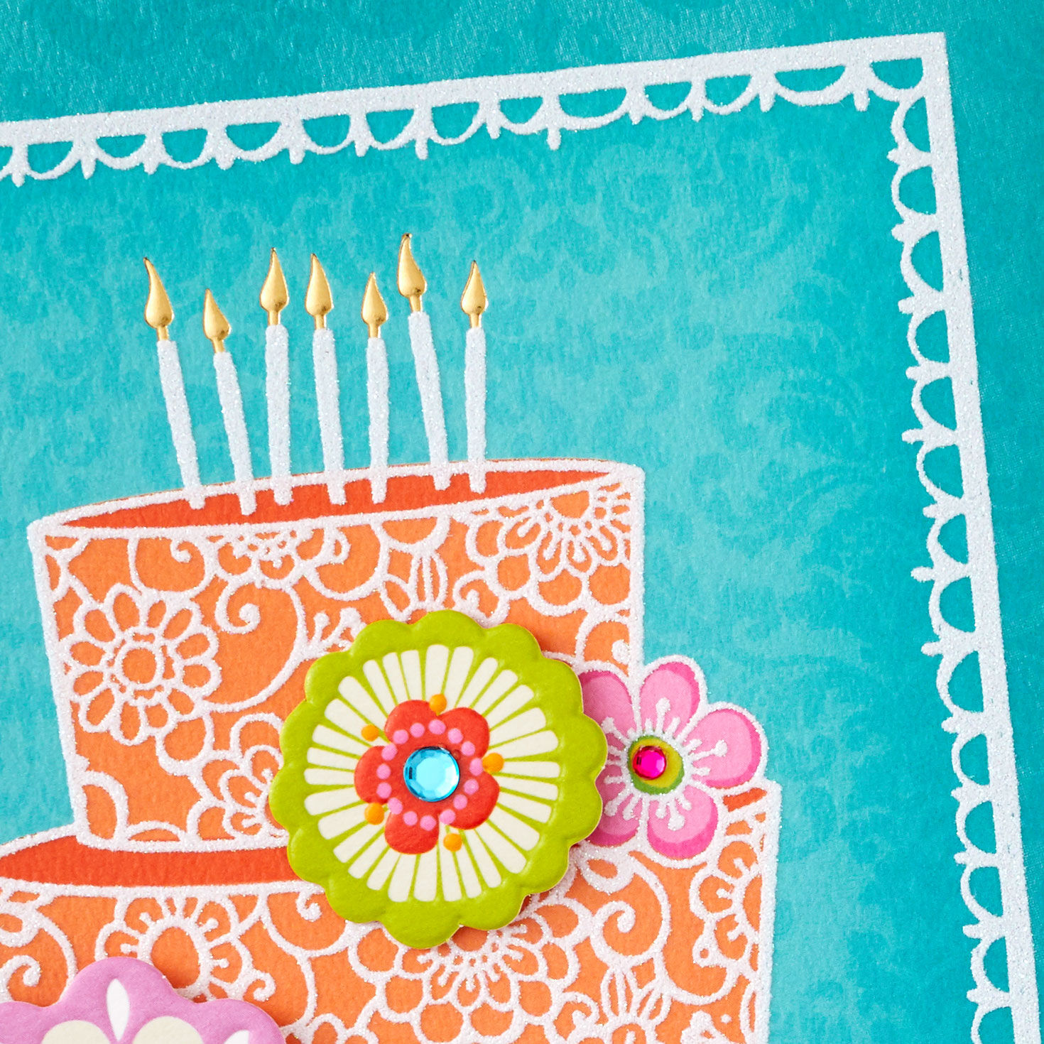 Floral Birthday Cake Birthday Card for Mom Card Front Detail image number 4