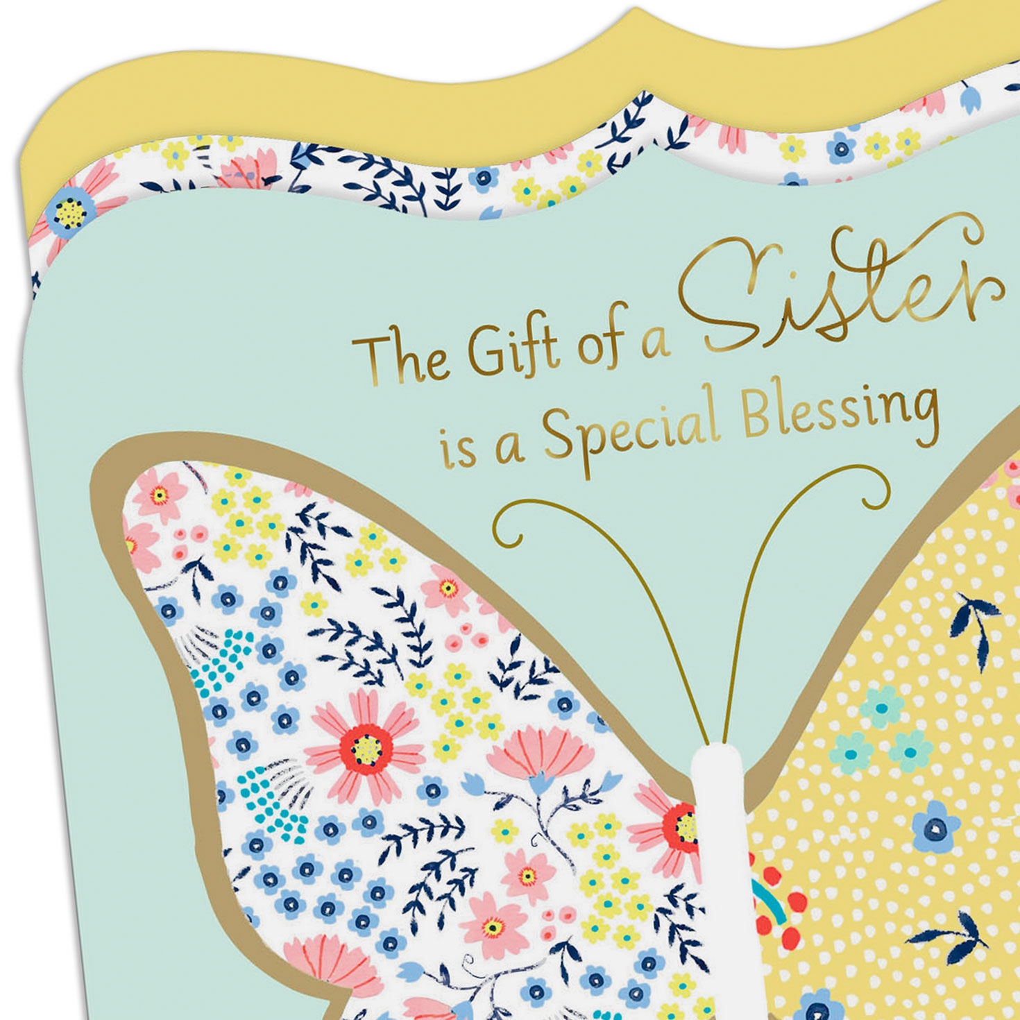 Floral Butterfly Religious Easter Card for Sister Card Front Detail image number 5