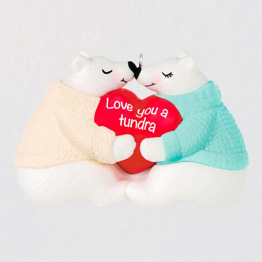 Love You a Tundra Polar Bear Couple Ornament, 