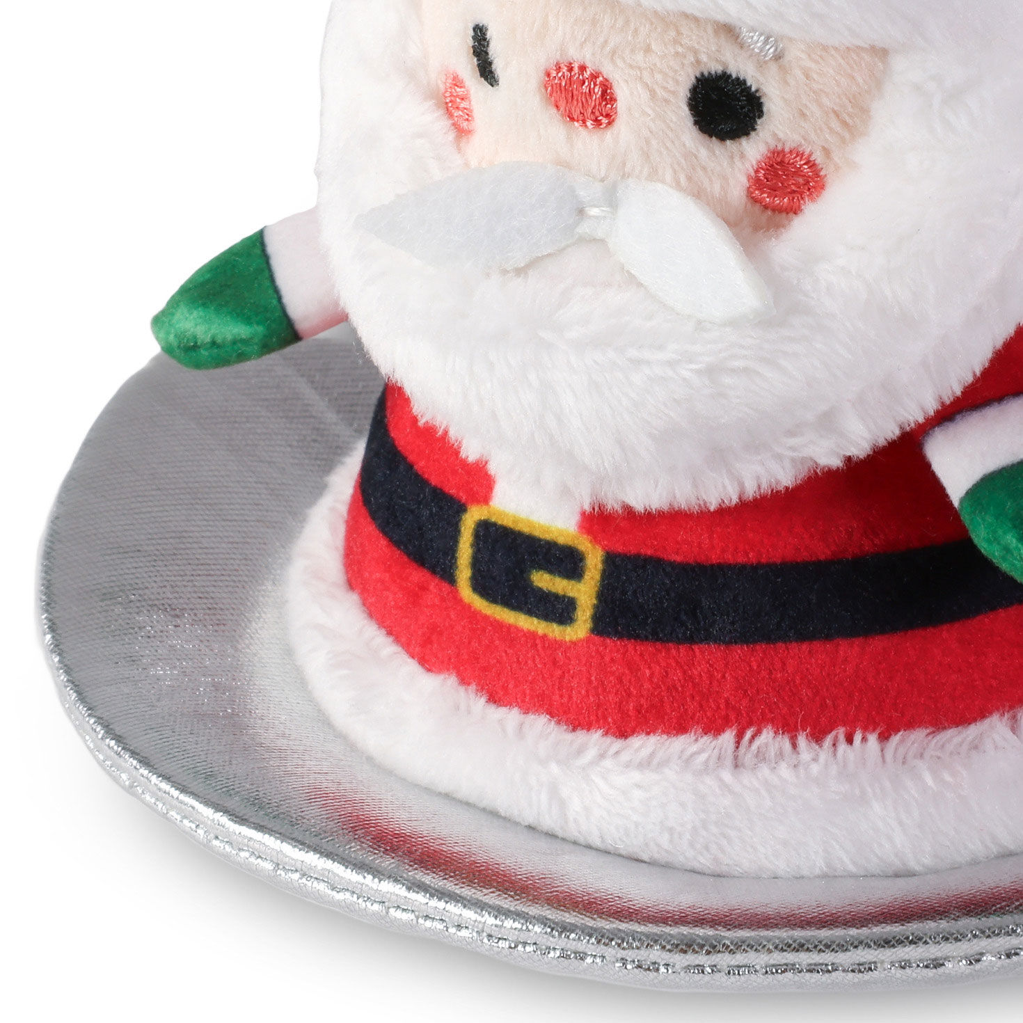 Plush Santa on Sled Pull-String Toy upclose view image number 5