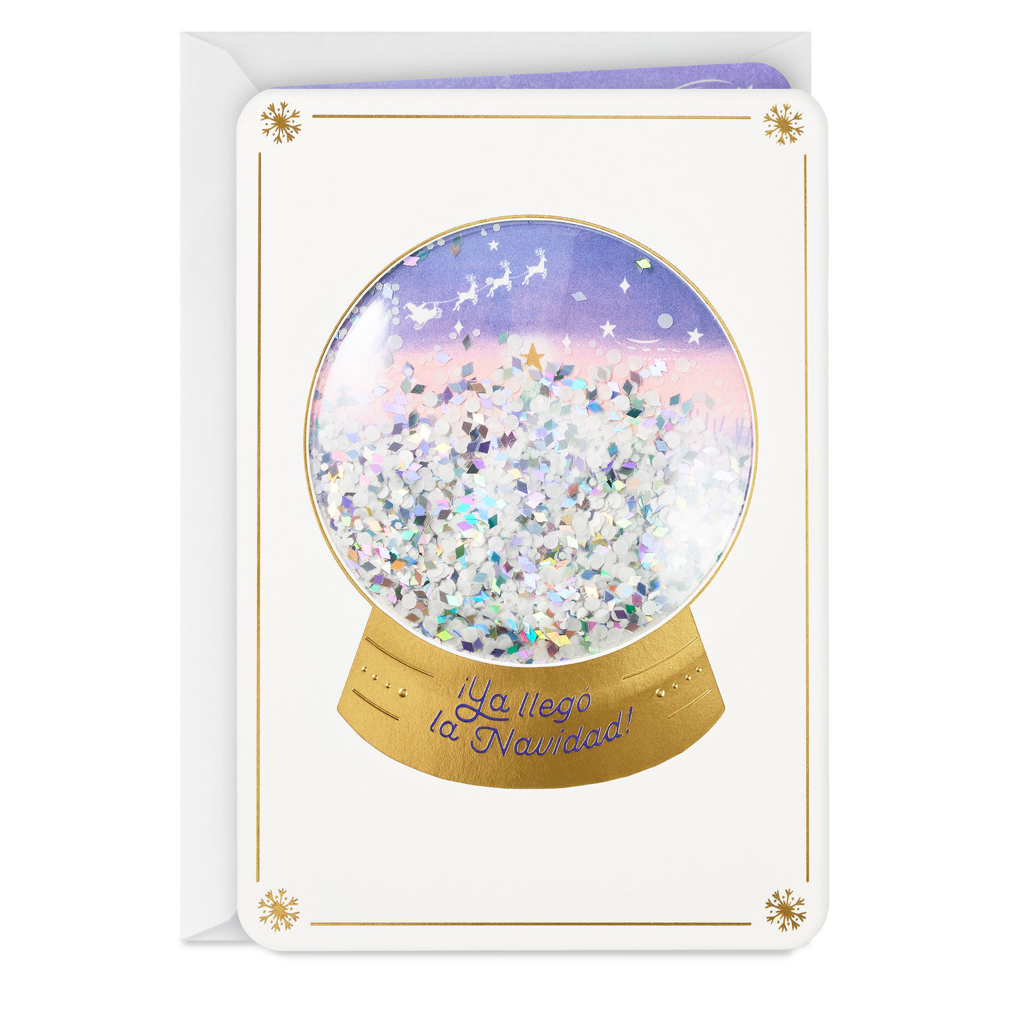 Peace and Blessings Snow Globe Spanish-Language Christmas Card