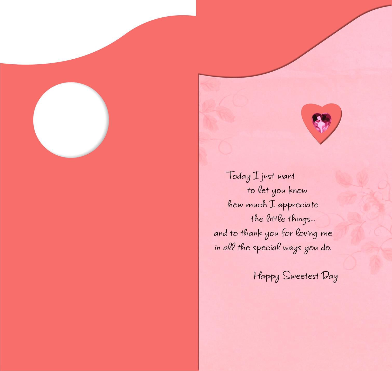 Pink Gem Heart Romantic Sweetest Day Card