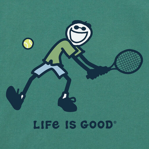 Life Is Good Two Hand Swing Teal Men's T-Shirt, 
