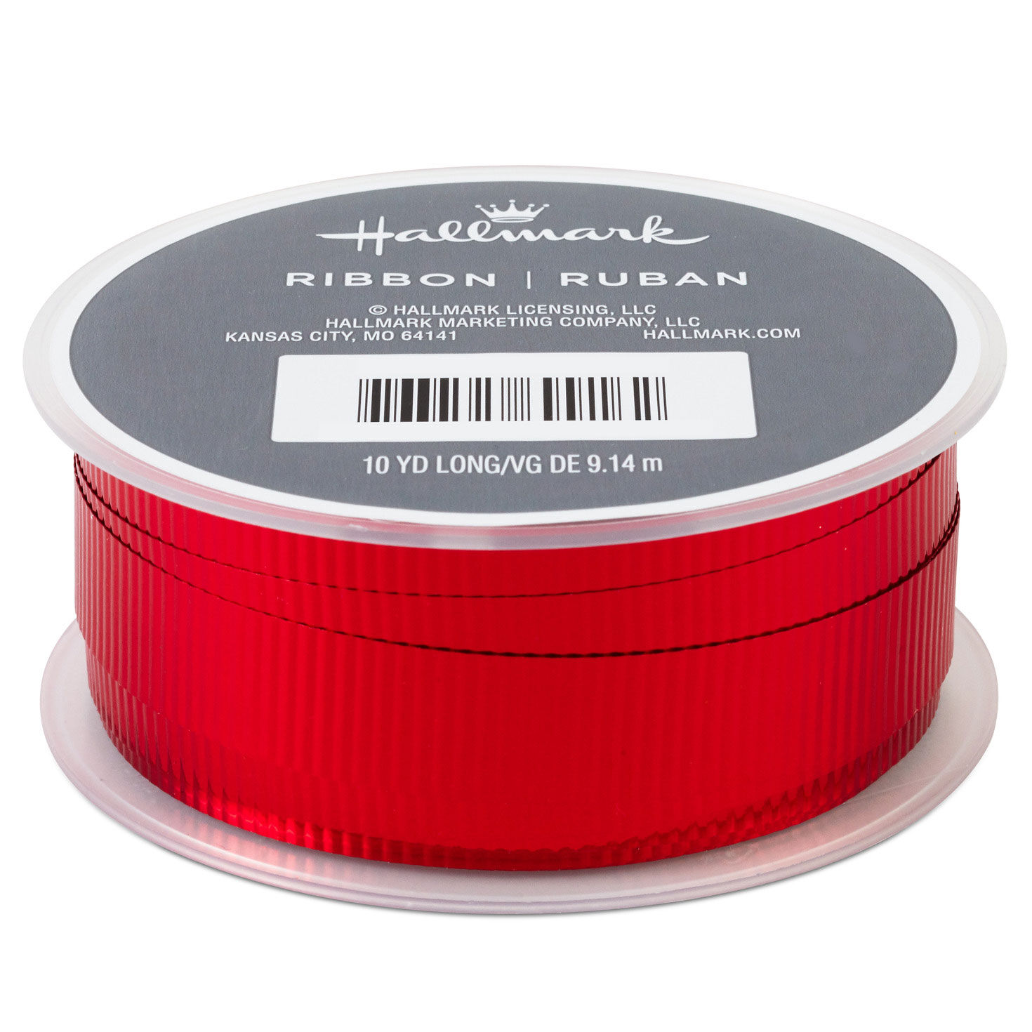 Red 0.5" Crimped Ribbon, 30'
