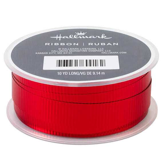 Red 0.5" Crimped Ribbon, 30'