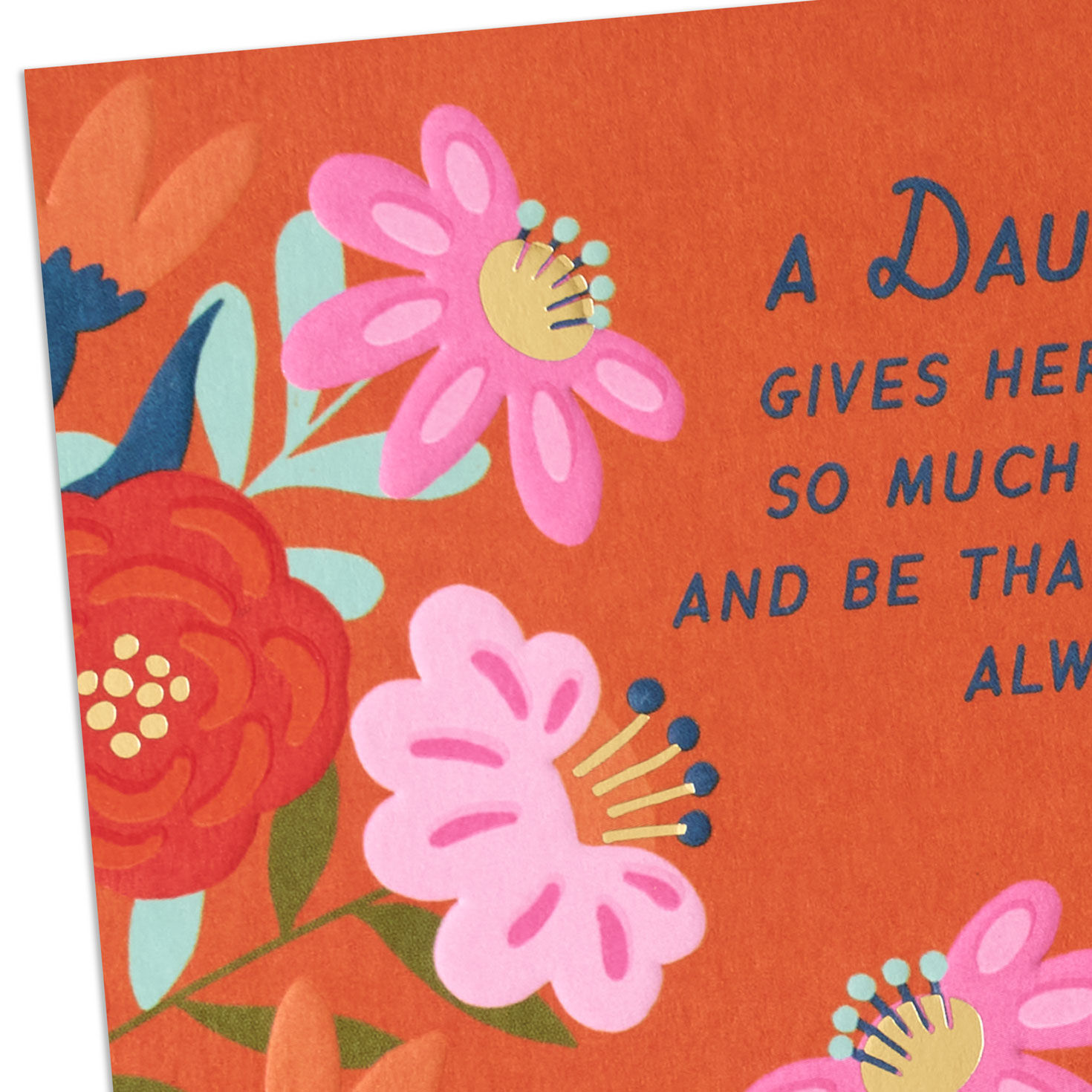 Flowers on Orange Thanksgiving Card for Daughter Card Front Detail image number 5