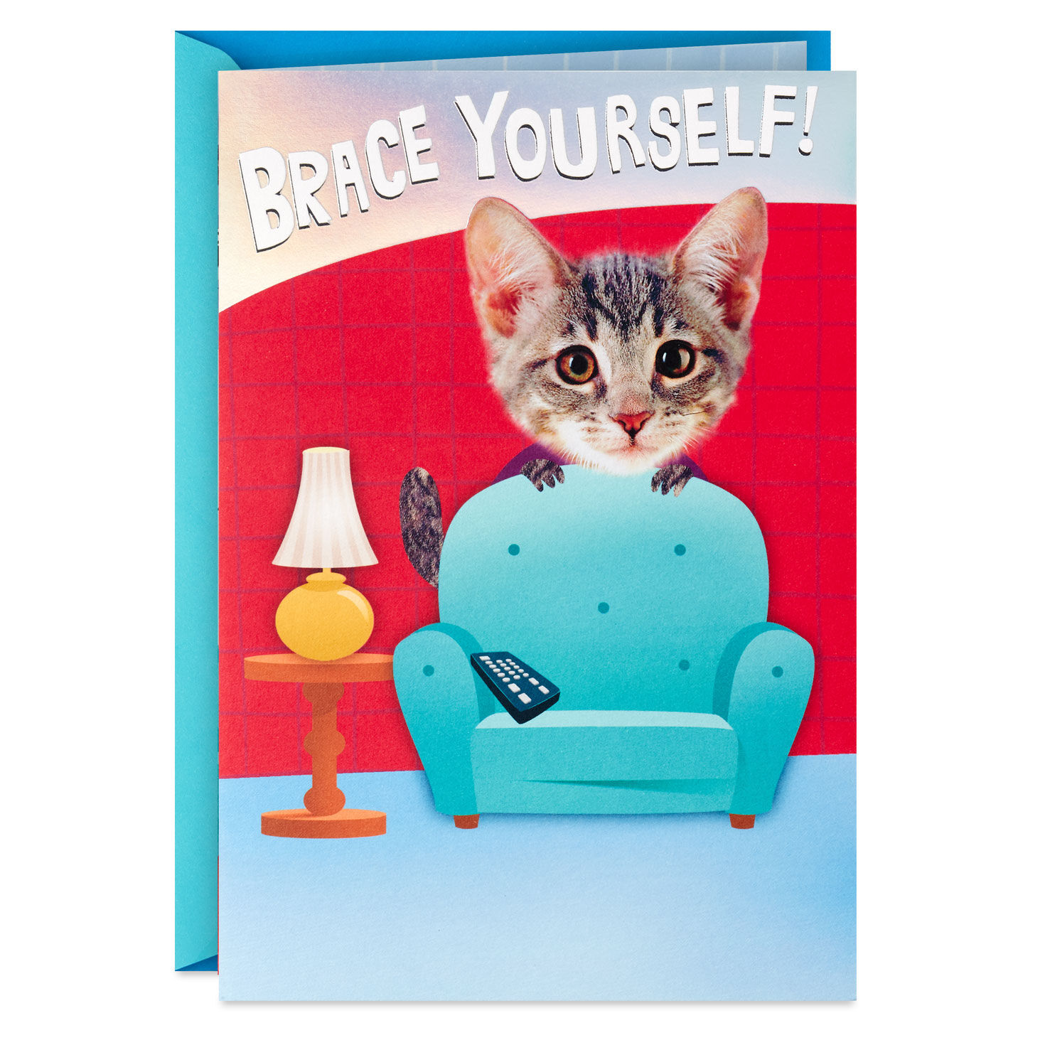 Funny Happy Father's Day Grandpa Is Love Girl With Cat Hallmark Greeting Card 