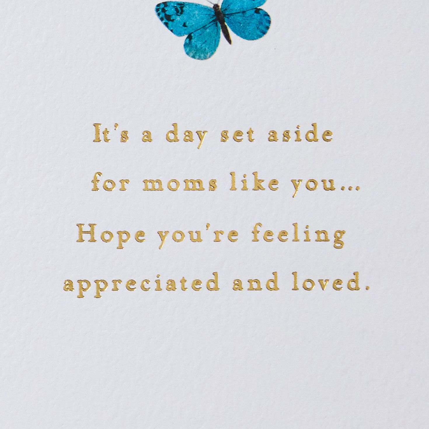 Blue Butterfly and Flowers Happy Mother's Day Card Sentiment image number 3