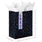 13" Grad Hats on Black Large Gift Bag With Graduation Card and Tissue Paper, , large image number 3