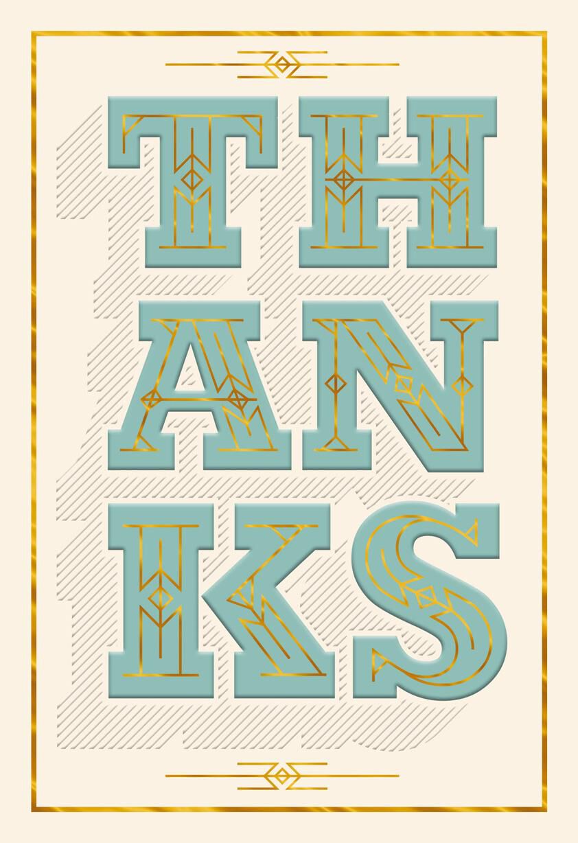 Stacked Letters Thank You Card