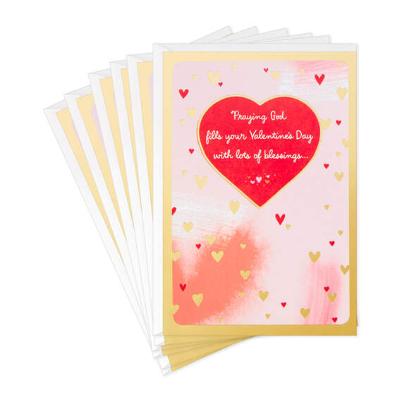 Hearts on Pink Religious Valentine's Day Cards, Pack of 6, , large image number 1