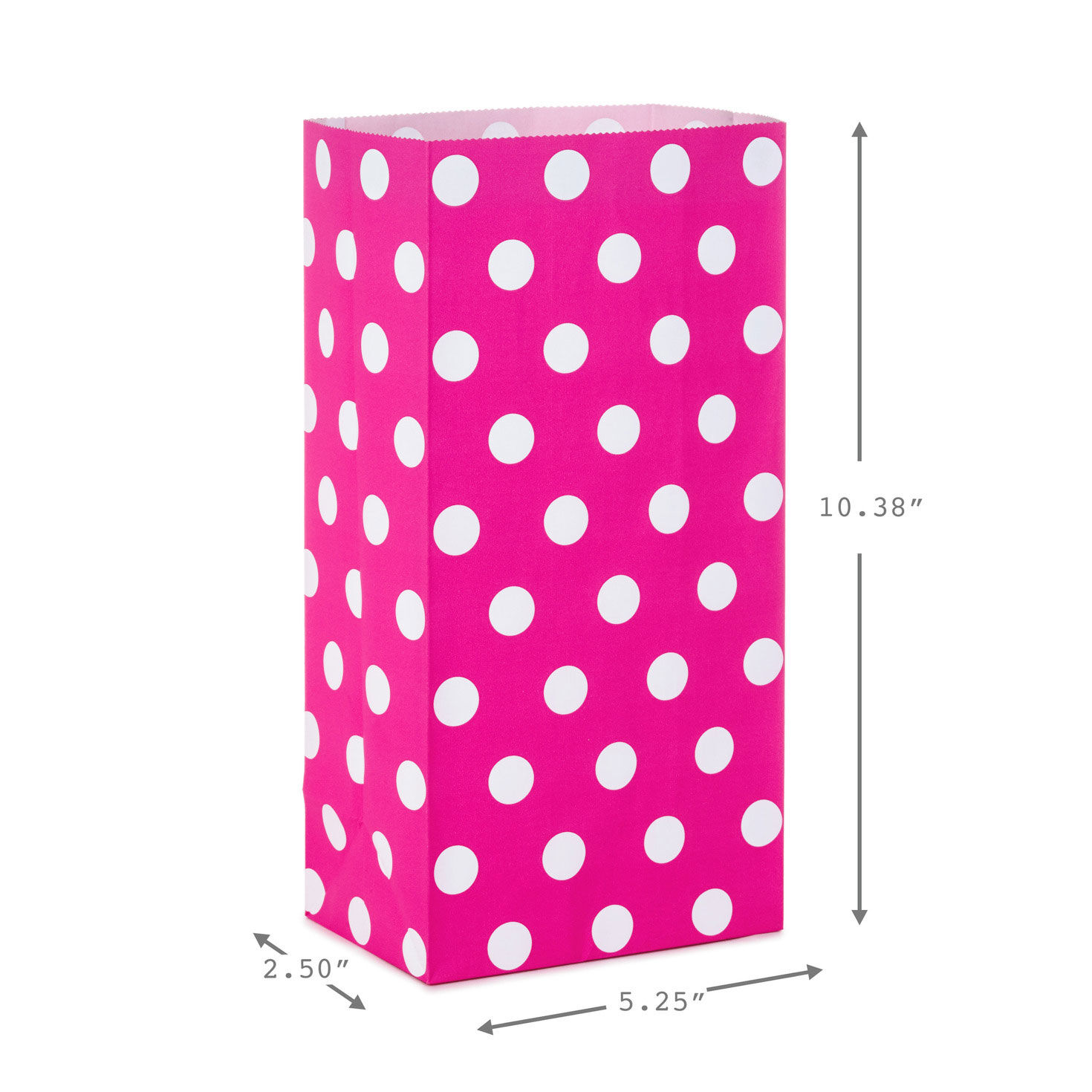 Bulk Pack of Hot Pink Goodie Bags in 3 Patterns measurement image number 3