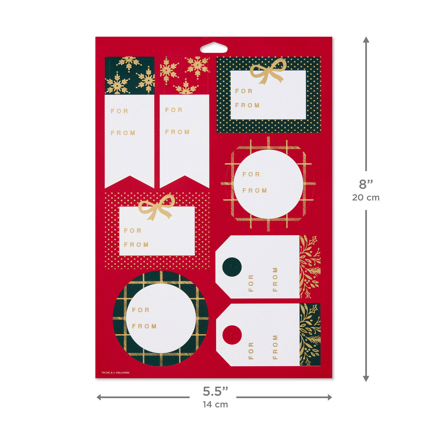 Red, Green, Pink, Gold Holiday Gift Tag Sticker Seals measurement image number 3