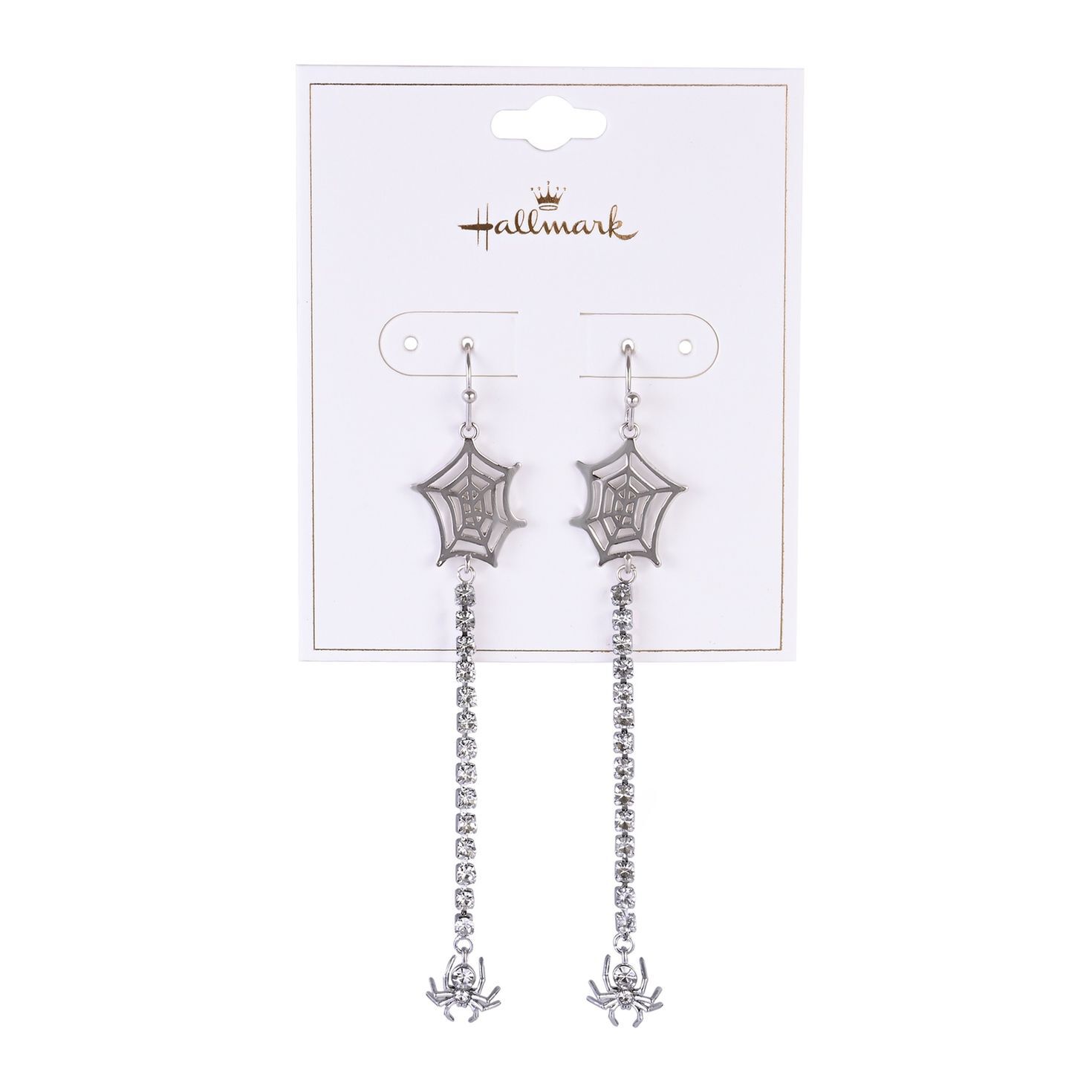 Spider and Web Linear Earrings packaf ge front image number 4