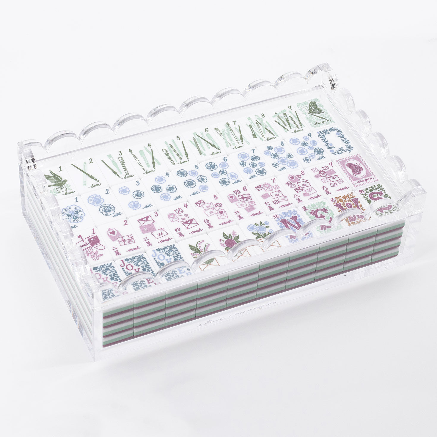 Miss Heirloom Mahjong Tile Set With Mat and Box  image number 11