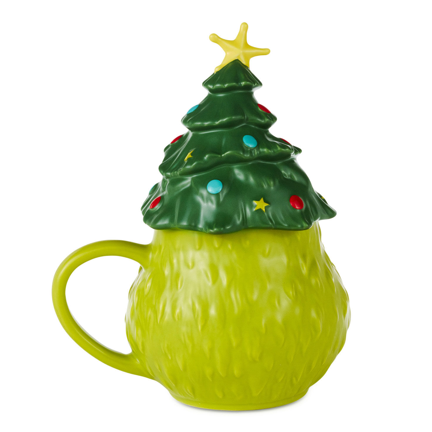 Grinch With Tree on Head Sculpted Mug back image number 2