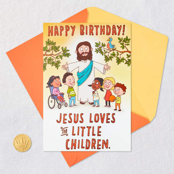 Jesus Loves the Little Children Funny Birthday Card, , large image number 5