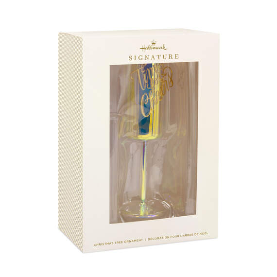 Signature Champagne Flute Premium Blown Glass Hallmark Ornament, , large image number 4