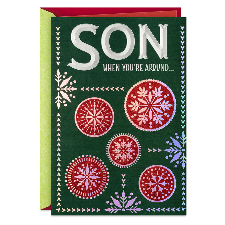So Proud and Thankful Christmas Card for Son