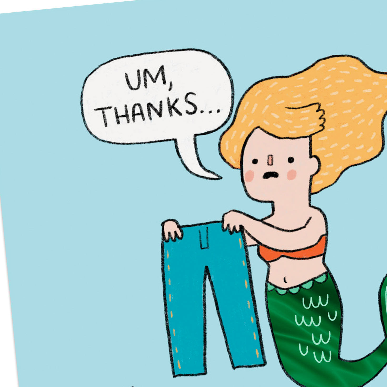 Funny Mermaid Birthday Card Card Front Detail image number 4