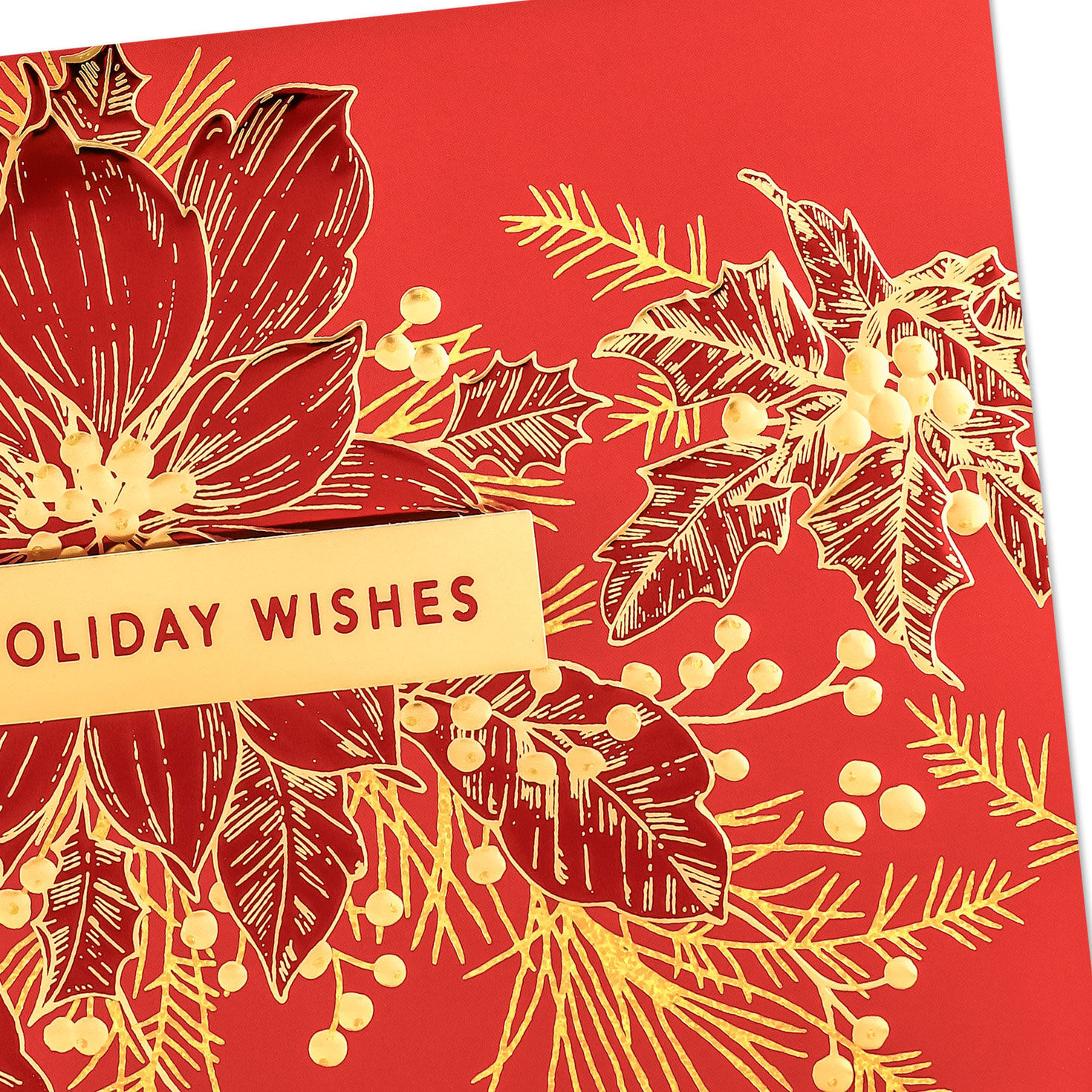 Red and Gold Floral Holiday Card Pack Cover Detail image number 5