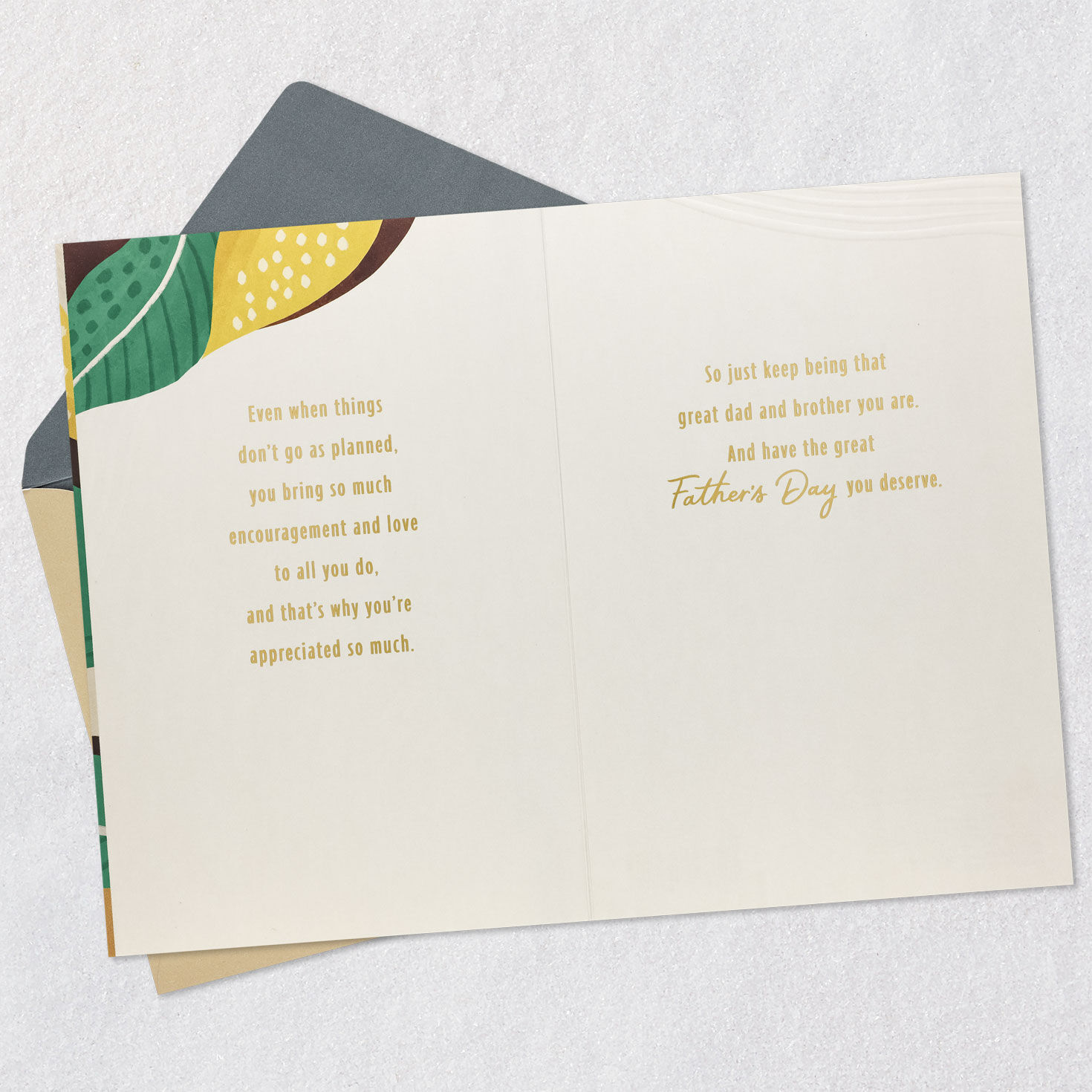 Abstract Leaves Brother Father's Day Card Open card with envelope image number 3