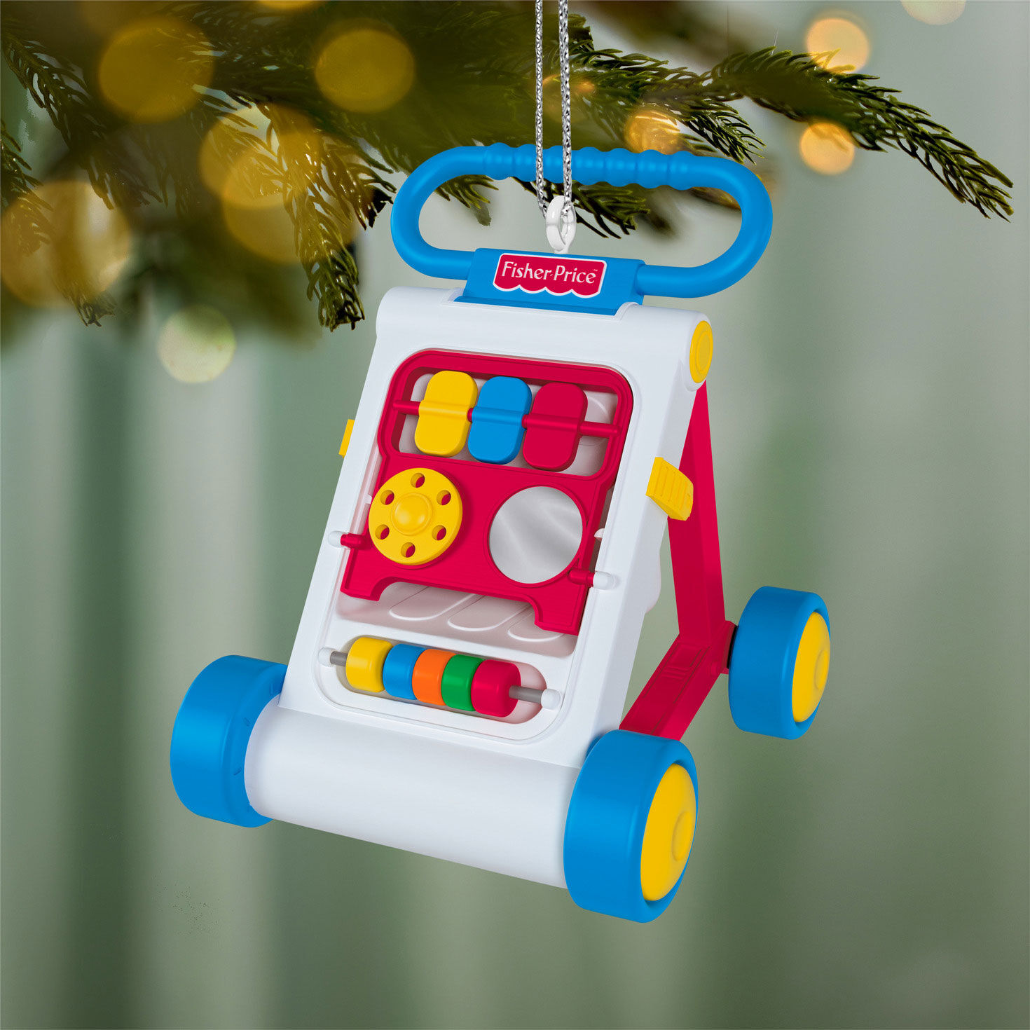 Fisher-Price Activity Walker Keepsake Ornament hanging on tree image number 2