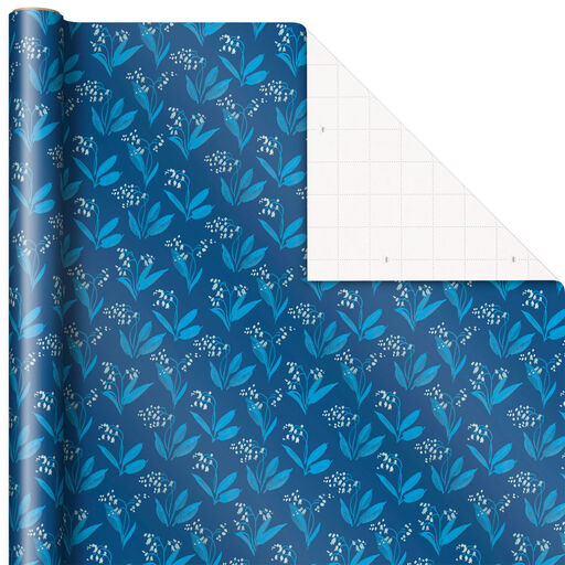 Blue Floral Wrapping Paper, 20 sq. ft., 