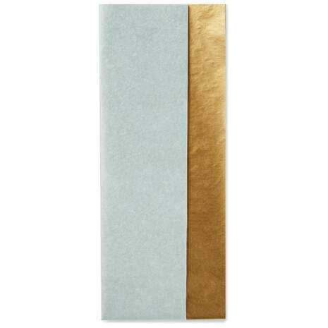 Gold Metallic and Light Blue 2-Pack Tissue Paper, 6 sheets, , large