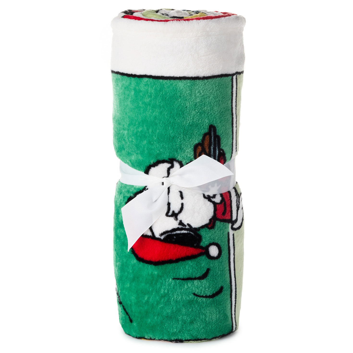 Peanuts Christmas Comic Strip Plush Throw Blanket packaged image number 5