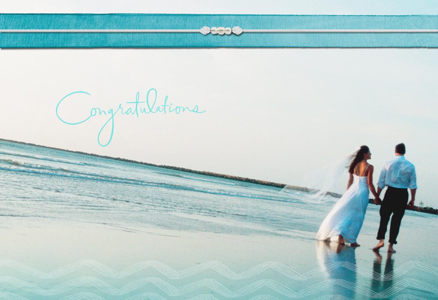 Barefoot on the Beach Wedding Card