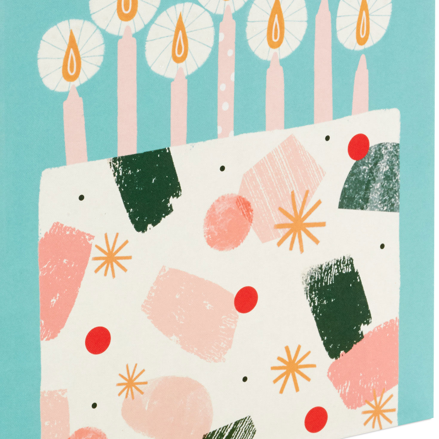 Modern Birthday Cake on Mint Green Medium Gift Bag Base/Side Detail image number 5