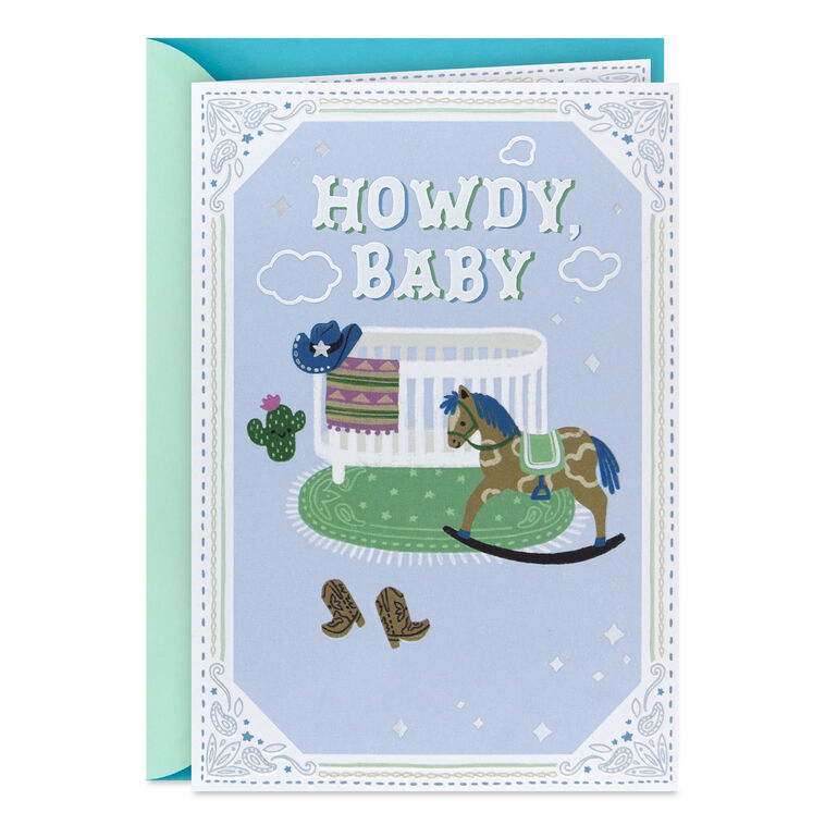 Howdy and Yee-Haw New Baby Boy Card