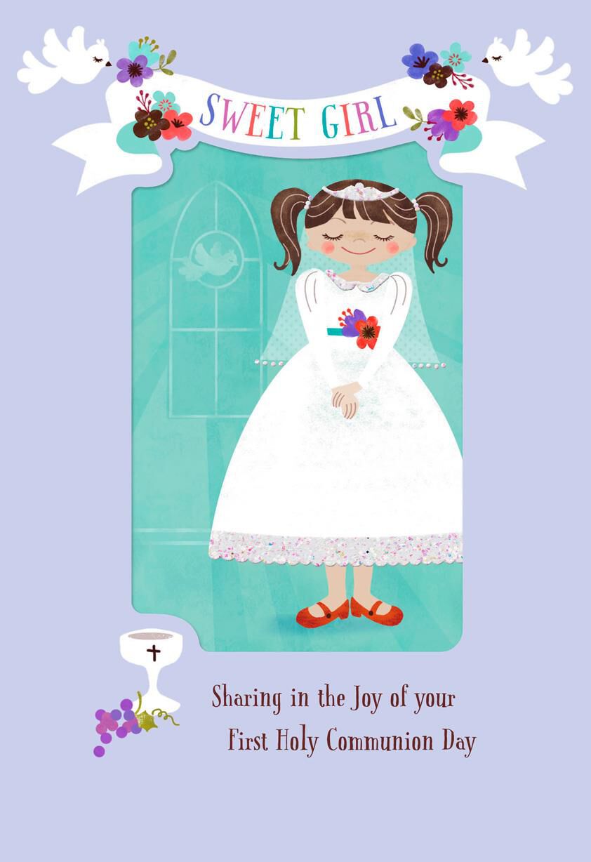 For a Sweet Girl Religious First Communion Card